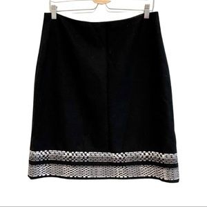 Boden Wool Blend Skirt Embroidered Skirt Work Office Career